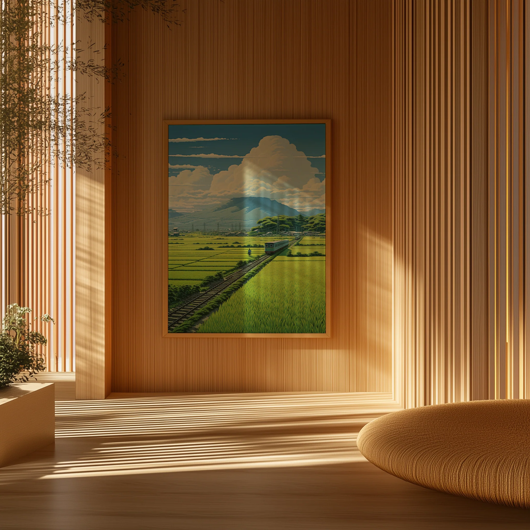 Train Through the Japanese Rice Fields - Poster - Image 3