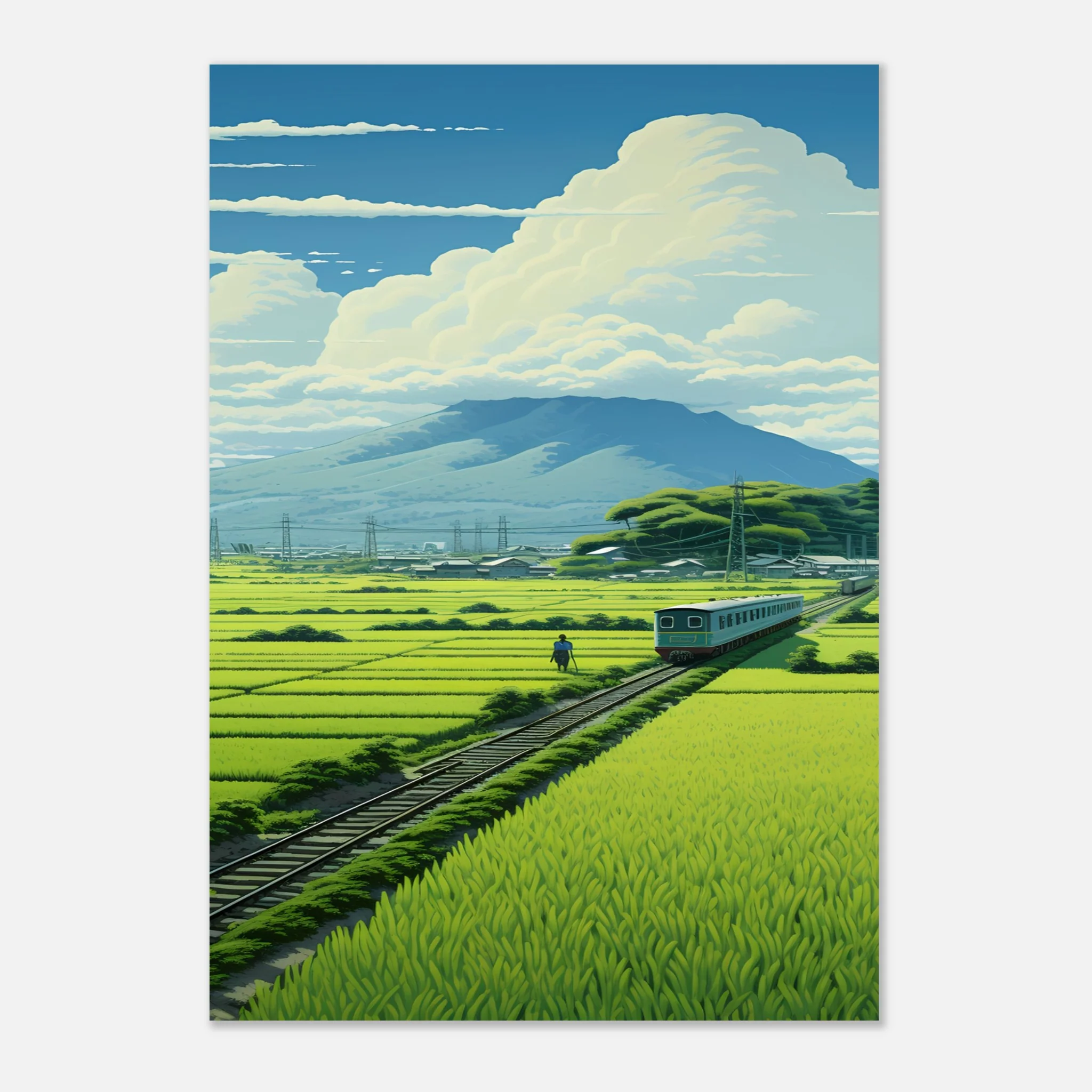Train Through the Japanese Rice Fields - Poster - Image 8
