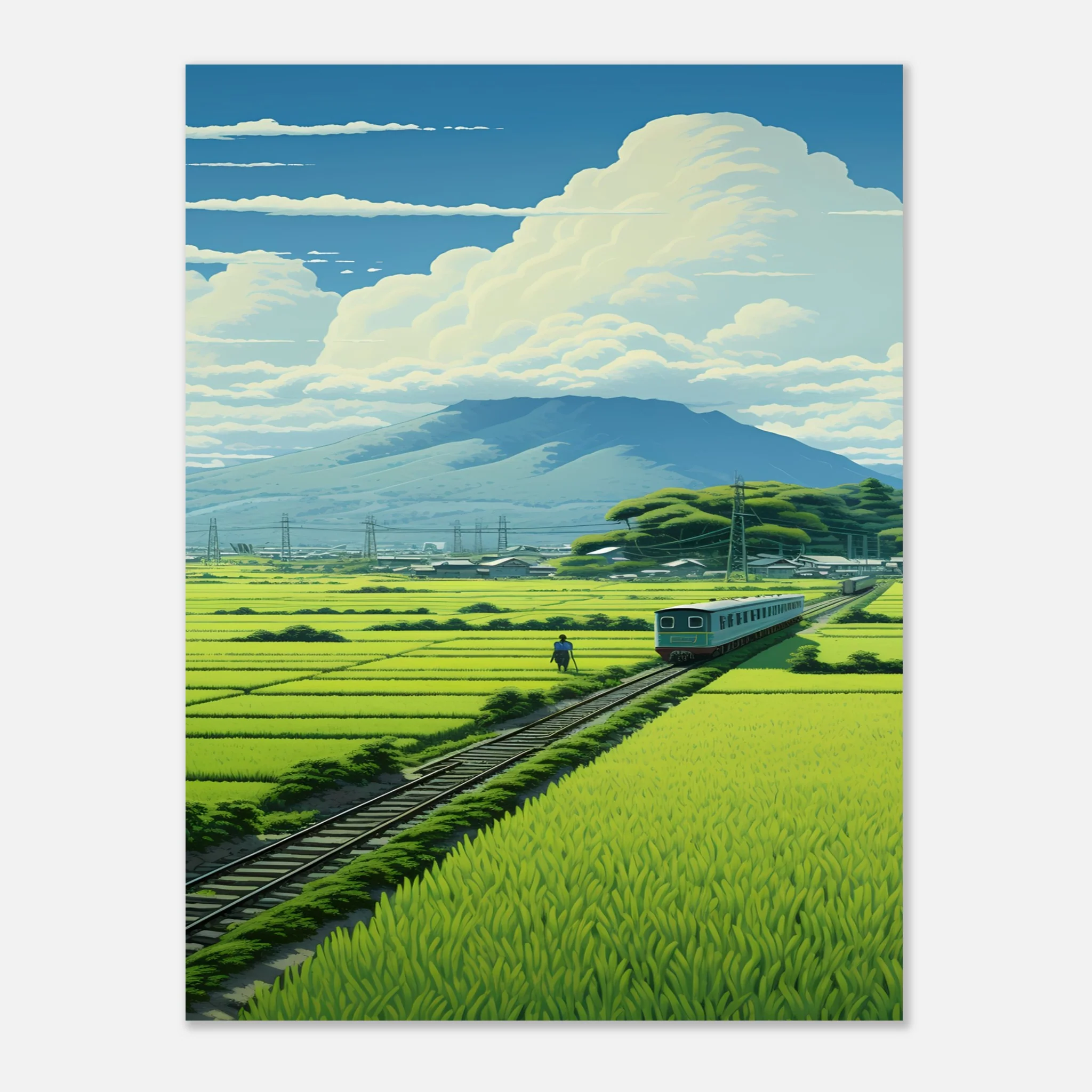 Train Through the Japanese Rice Fields - Poster - Image 9