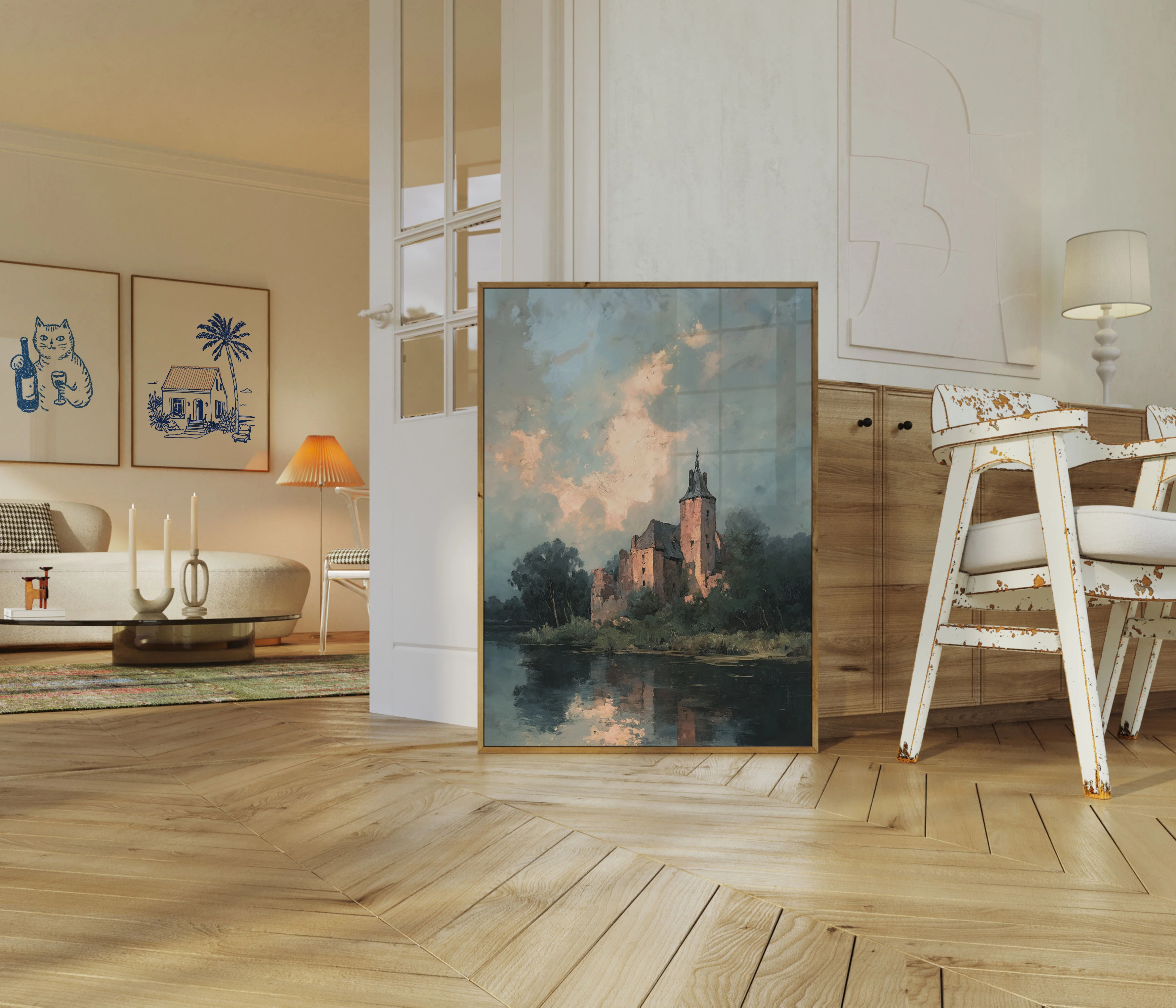 Twilight Castle Lakeside Poster - Image 5