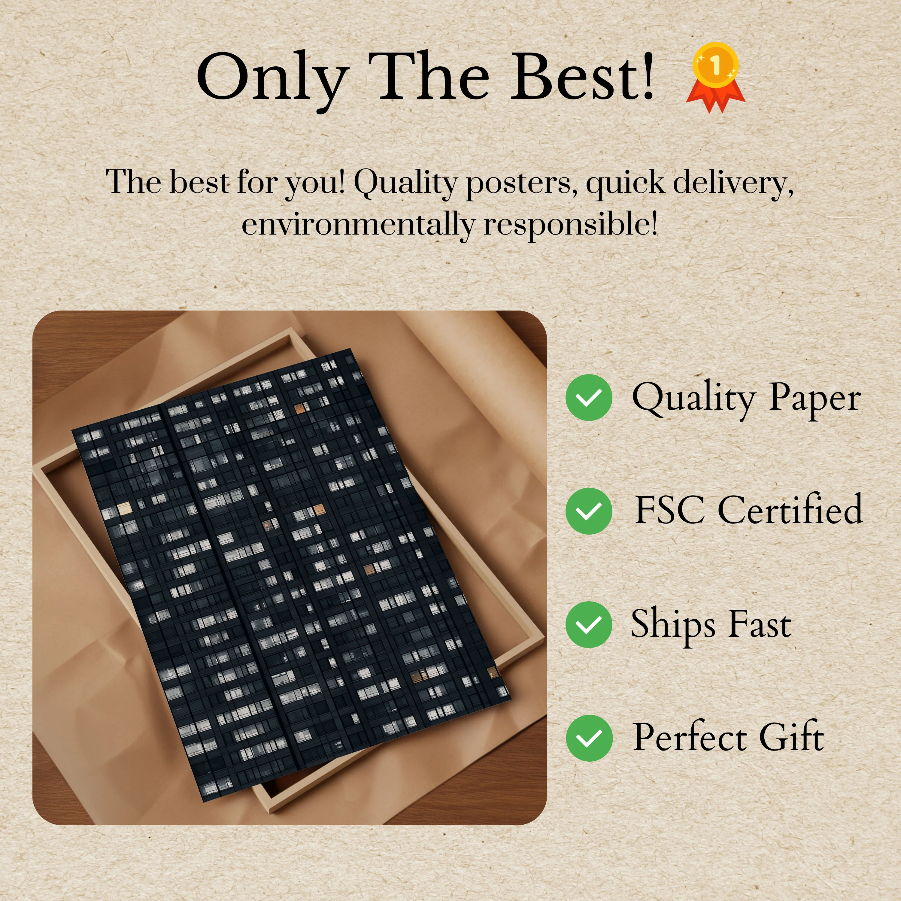 Urban Night Windows Poster - Image 3