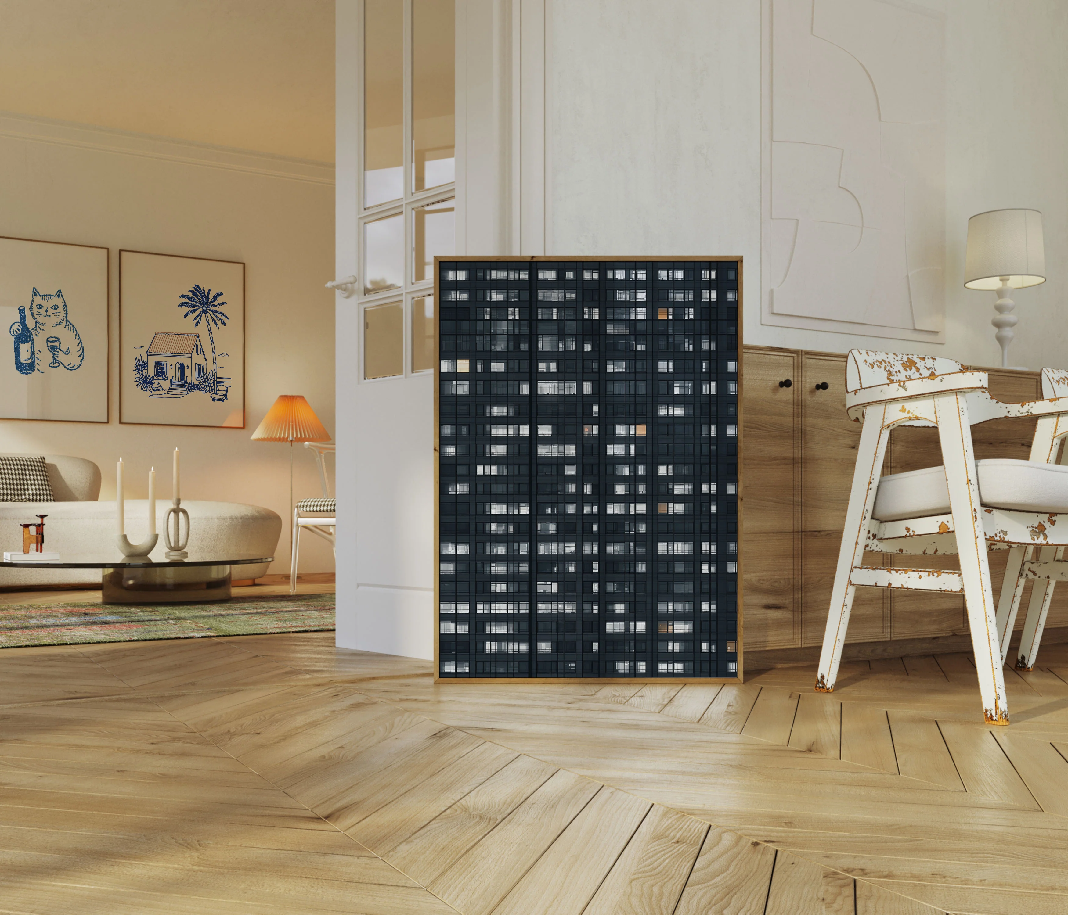 Urban Night Windows Poster - Image 5