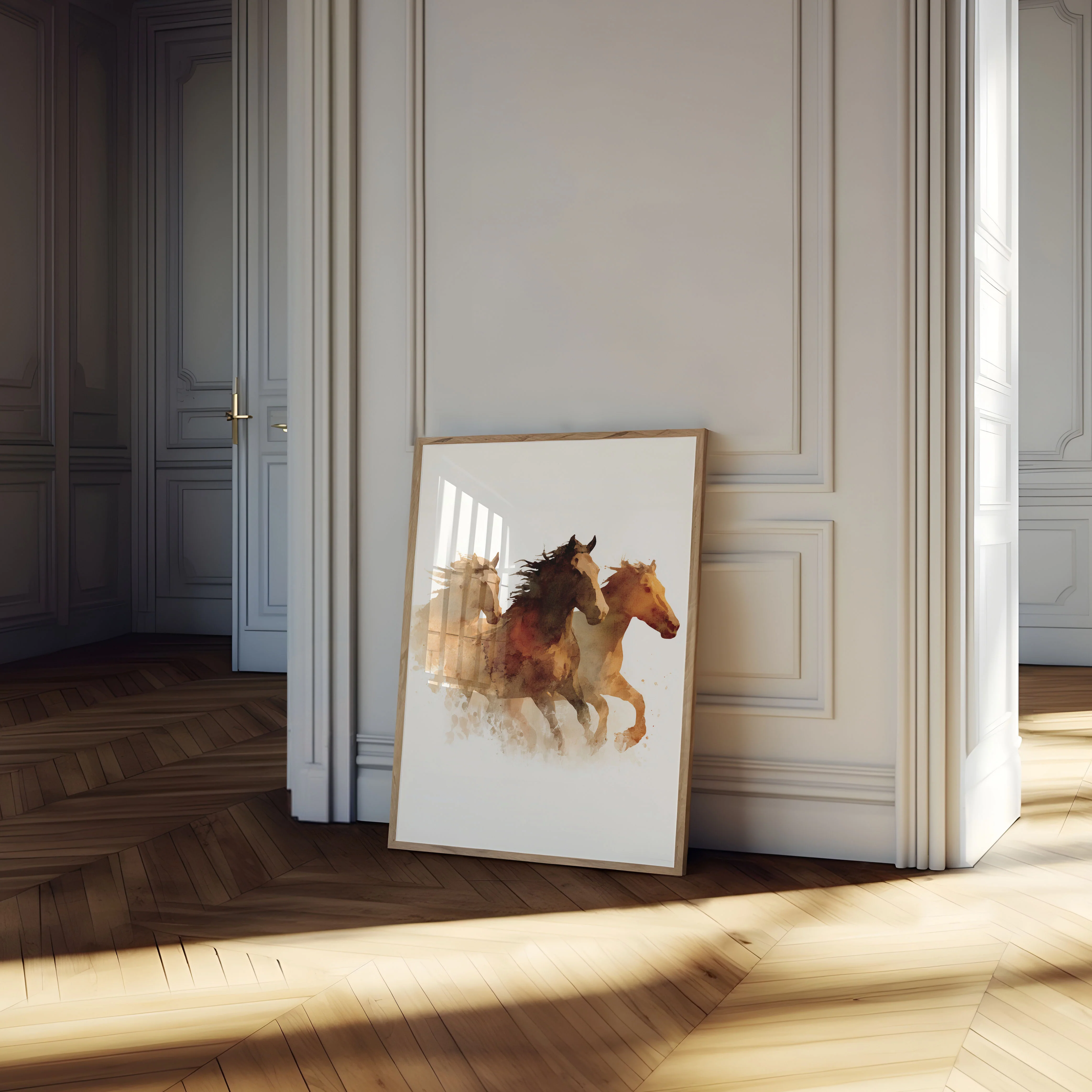 Wild Horses Watercolor Stampede Poster - Image 4