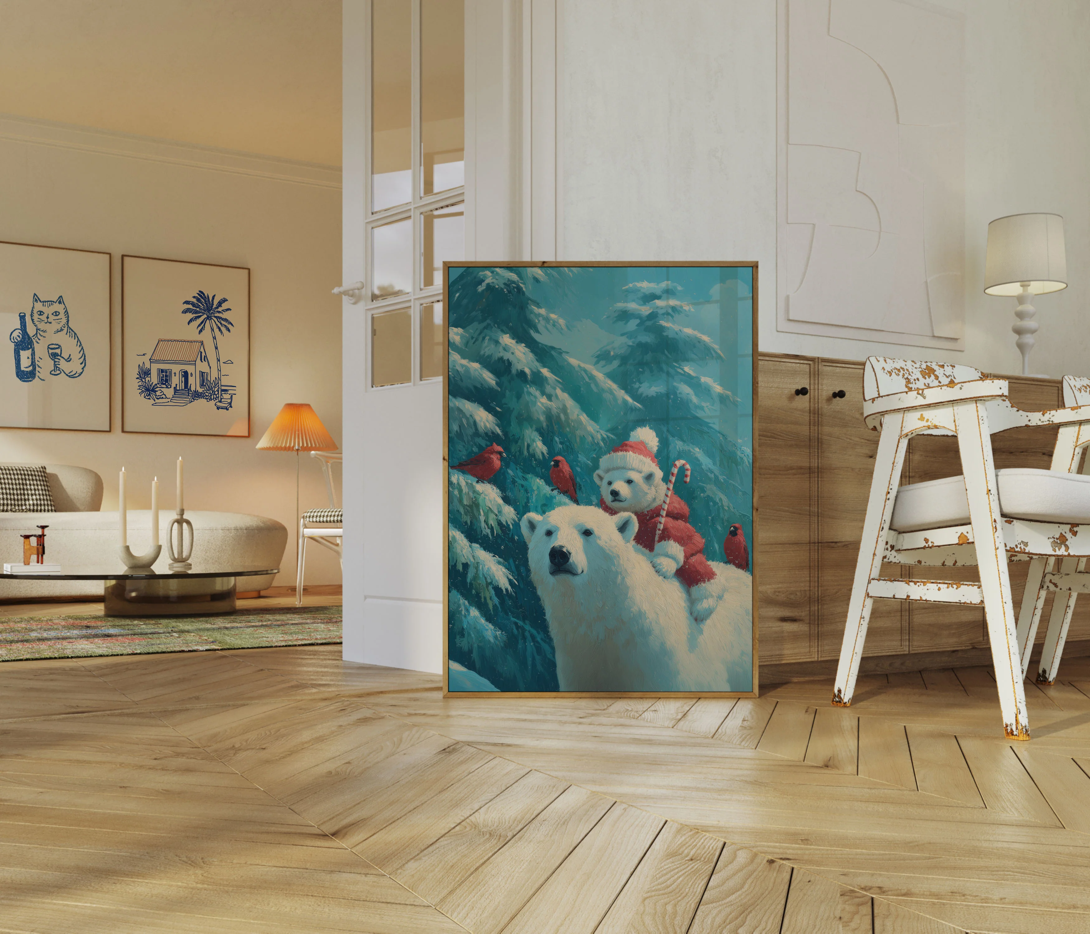 Winter Companions Polar Bear Poster - Image 5