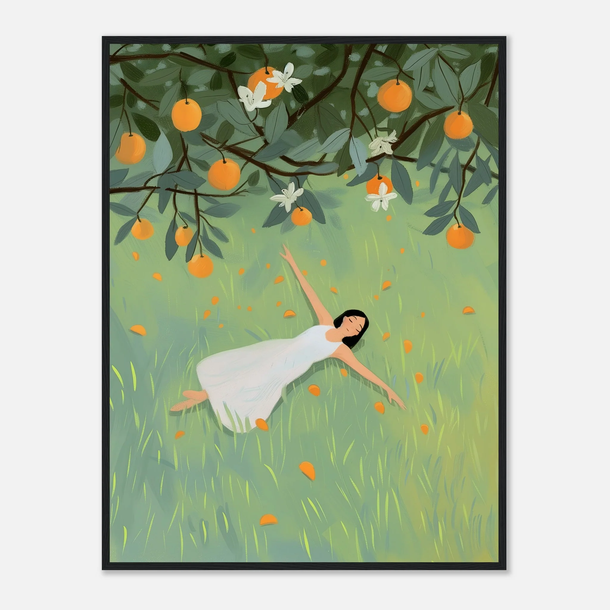 Woman Laying in Grass Field – Poster - Image 11