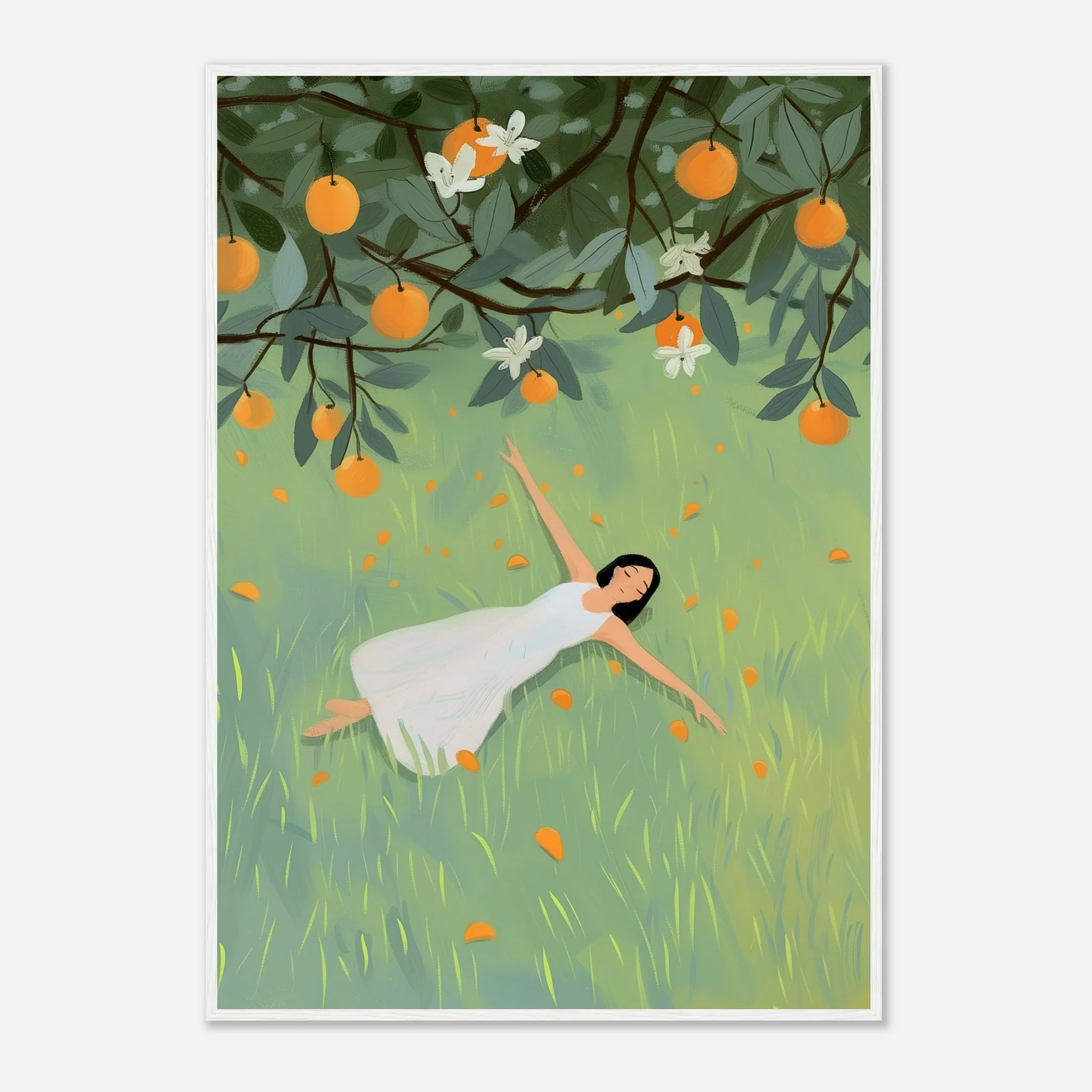 Woman Laying in Grass Field – Poster - Image 13
