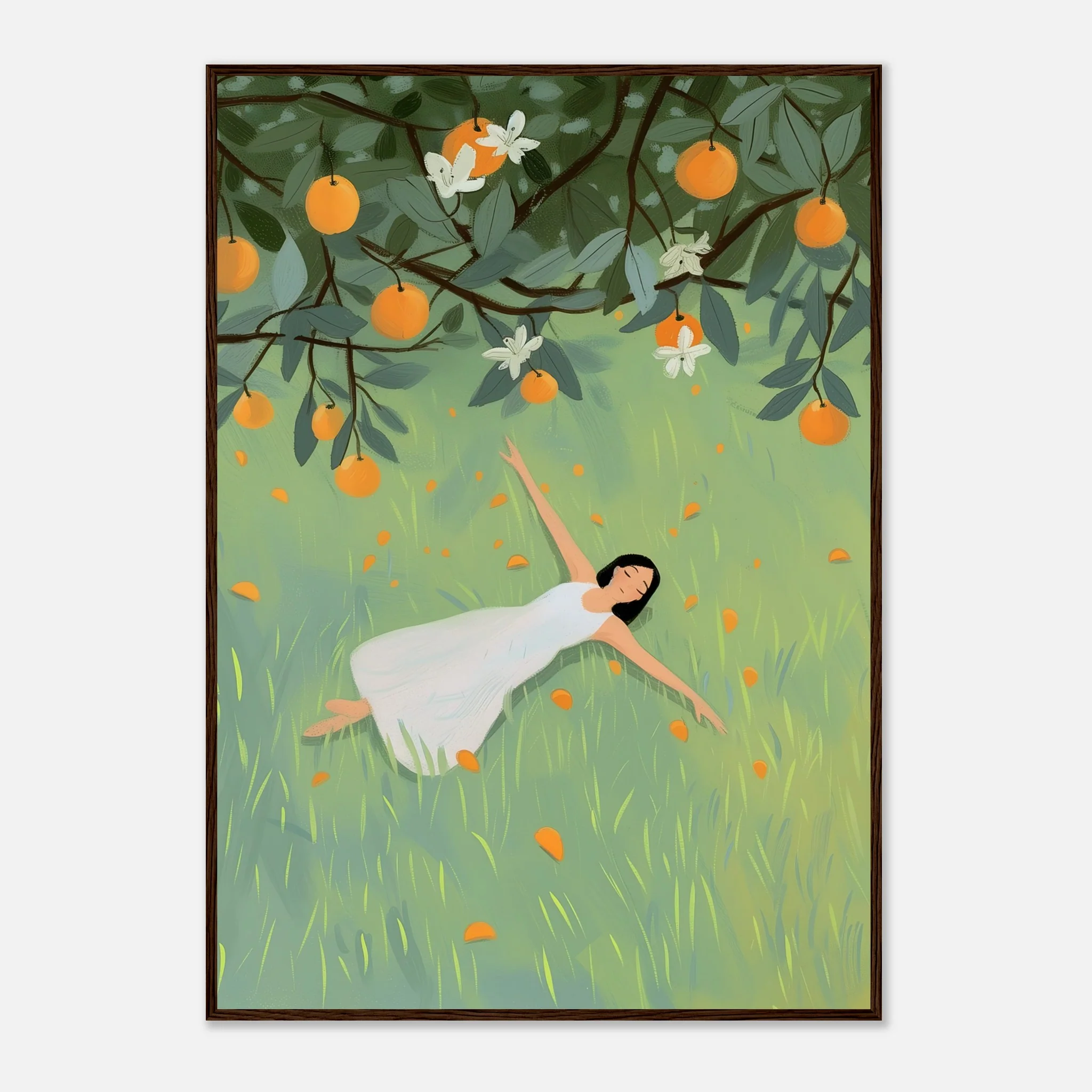 Woman Laying in Grass Field – Poster - Image 15