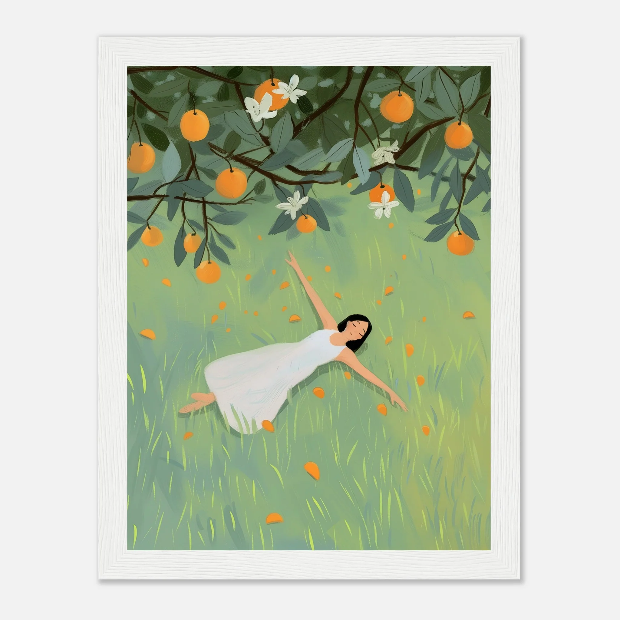 Woman Laying in Grass Field – Poster - Image 17