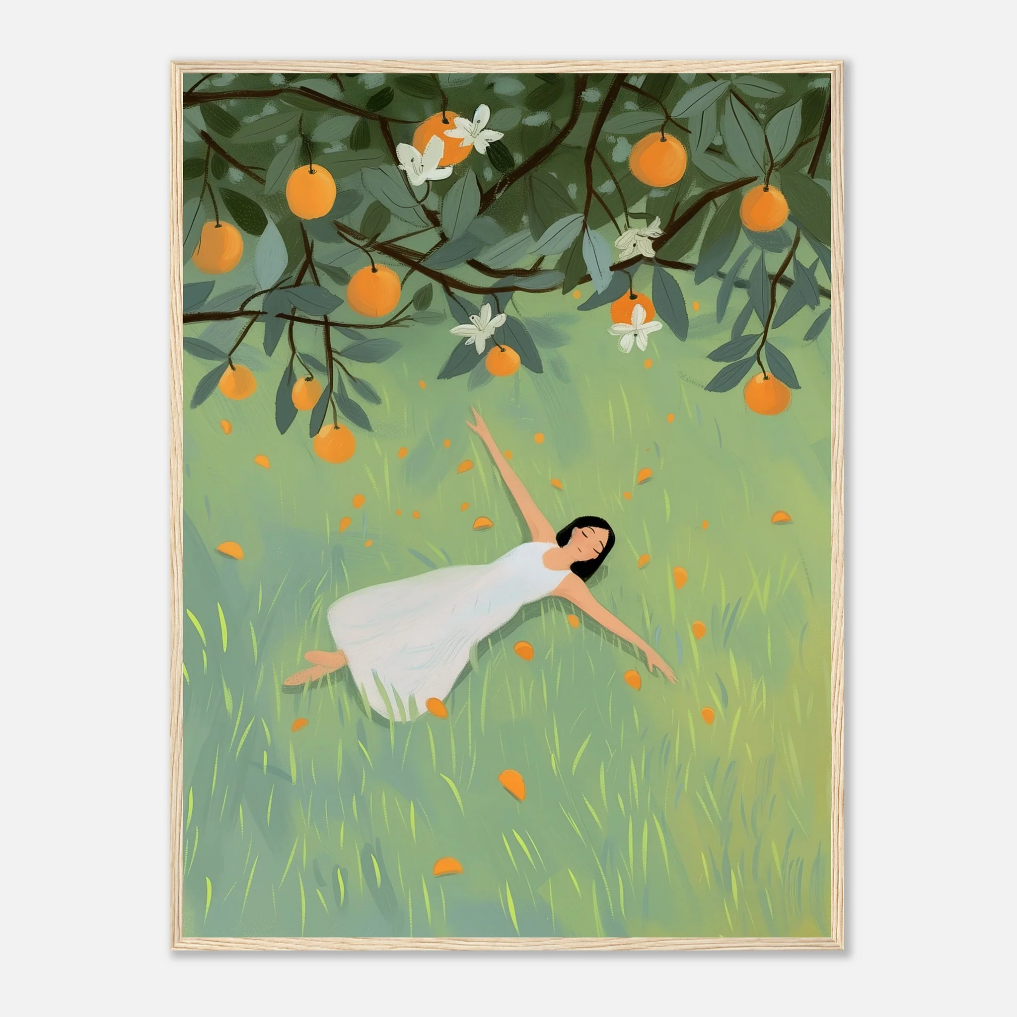 Woman Laying in Grass Field – Poster - Image 18