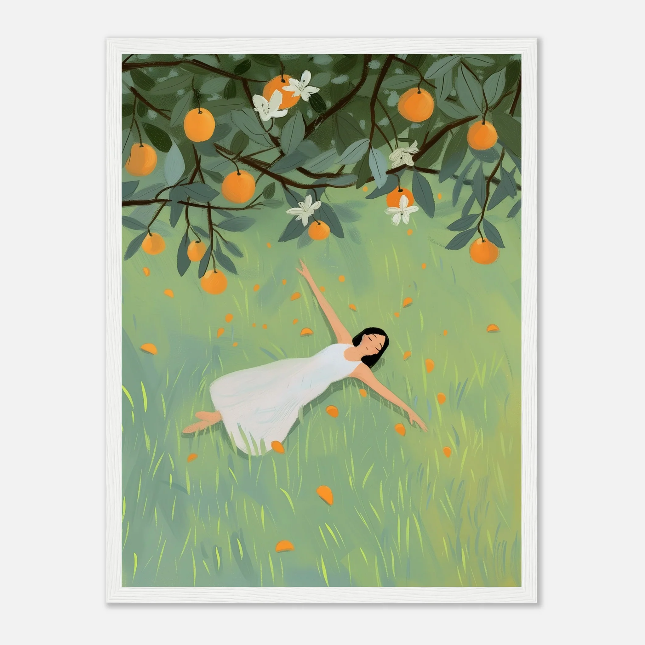 Woman Laying in Grass Field – Poster - Image 19
