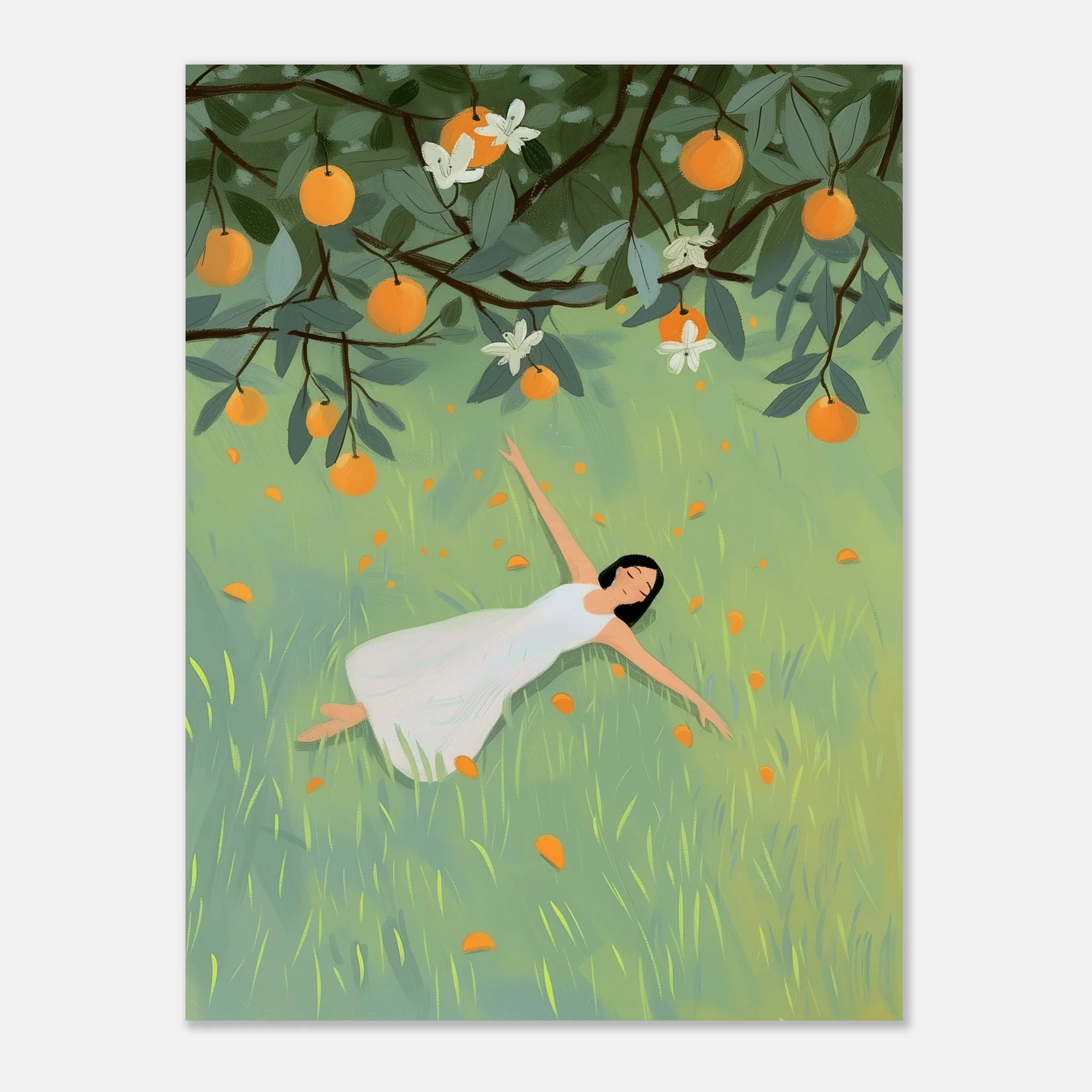 Woman Laying in Grass Field – Poster - Image 20
