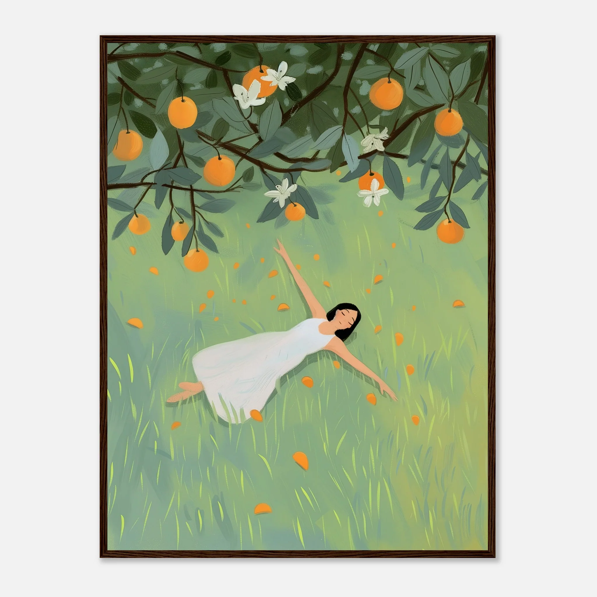 Woman Laying in Grass Field – Poster - Image 22