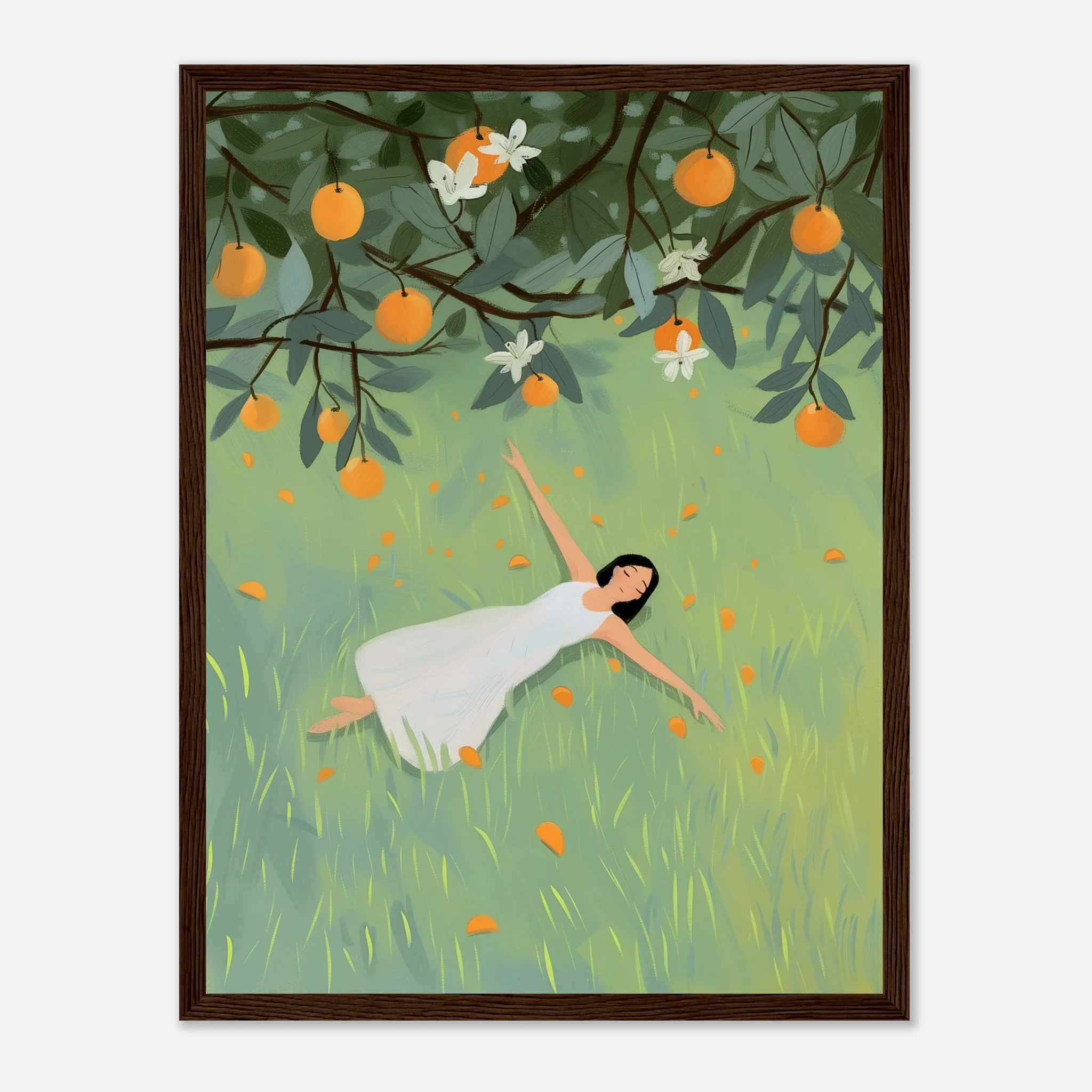 Woman Laying in Grass Field – Poster - Image 23