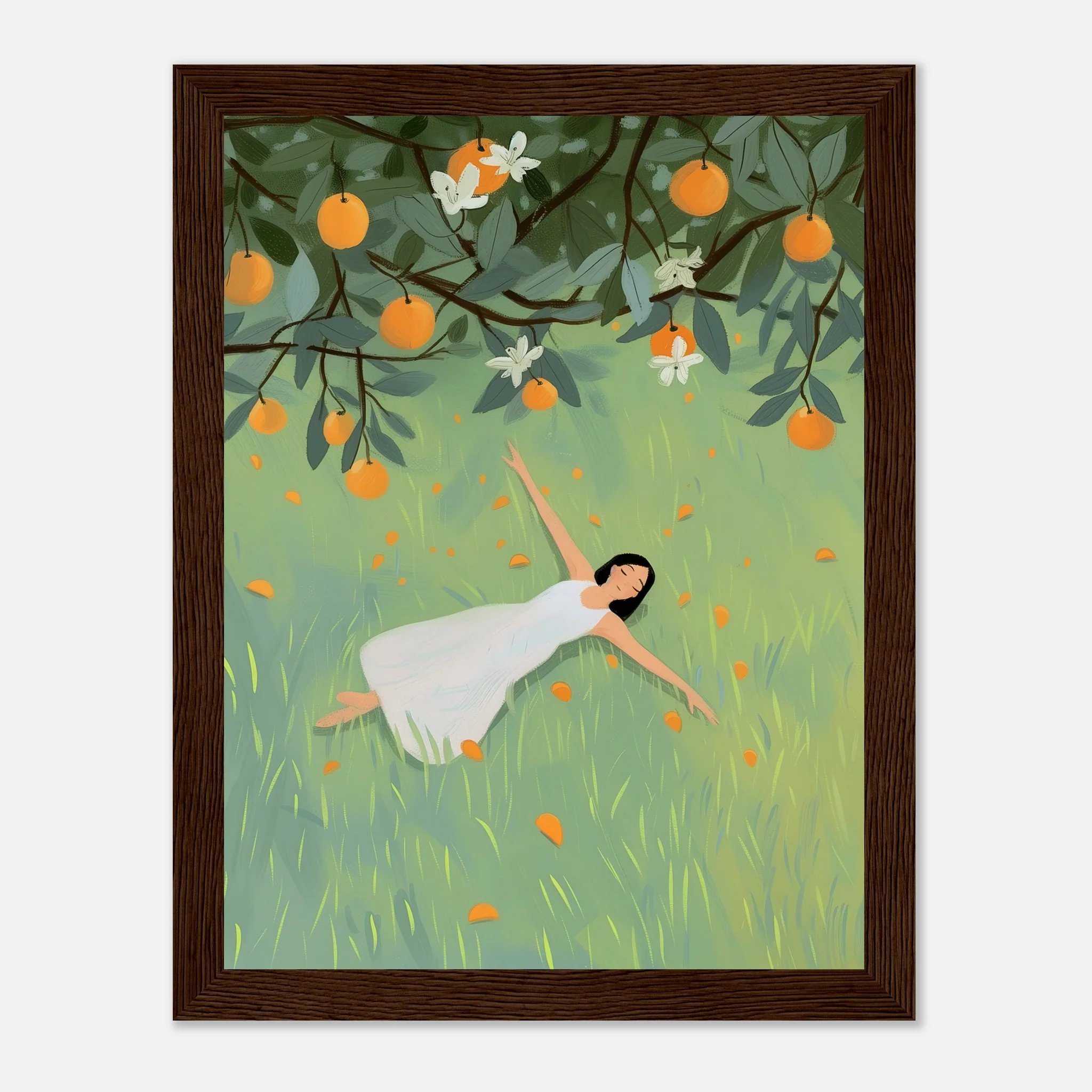 Woman Laying in Grass Field – Poster - Image 25