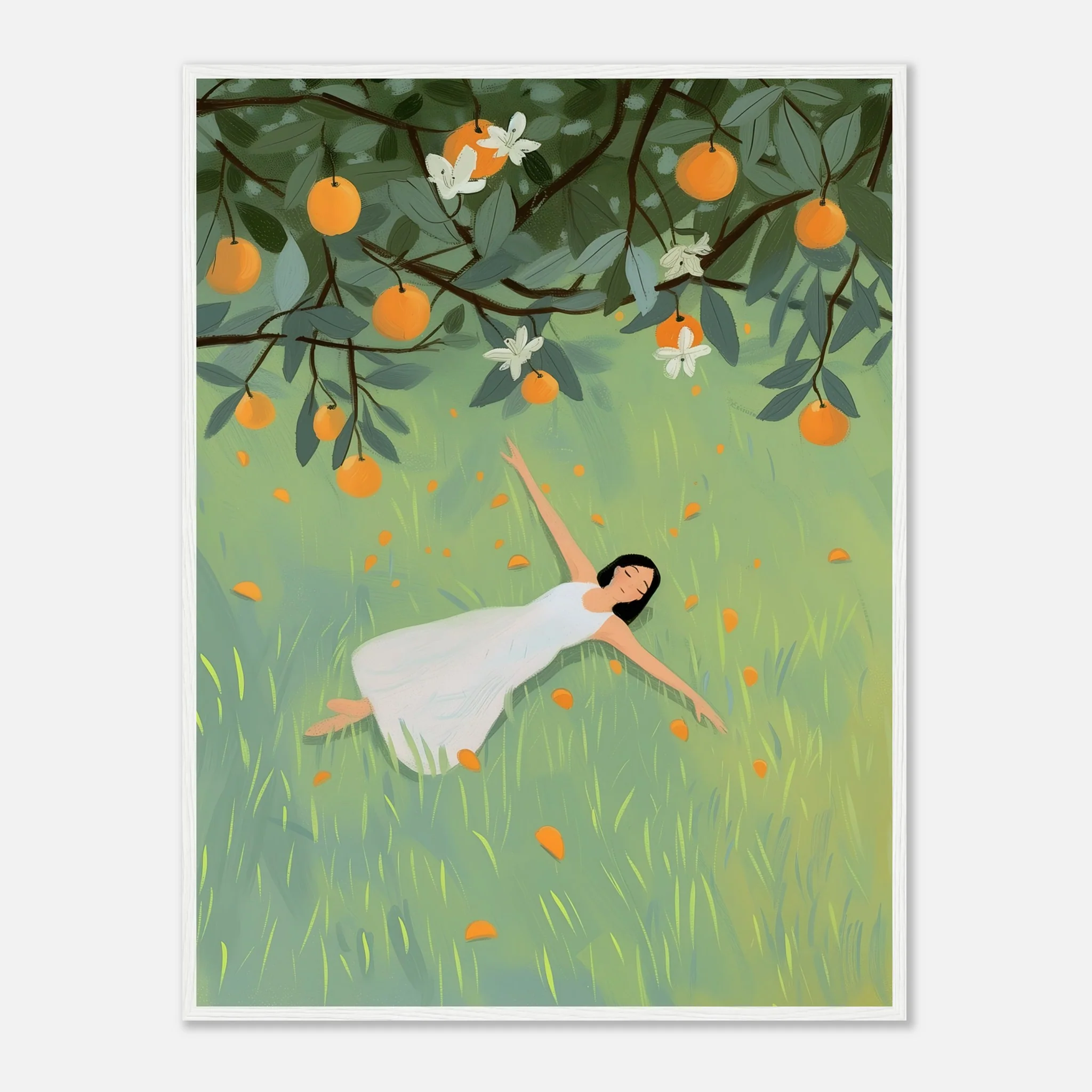 Woman Laying in Grass Field – Poster - Image 26