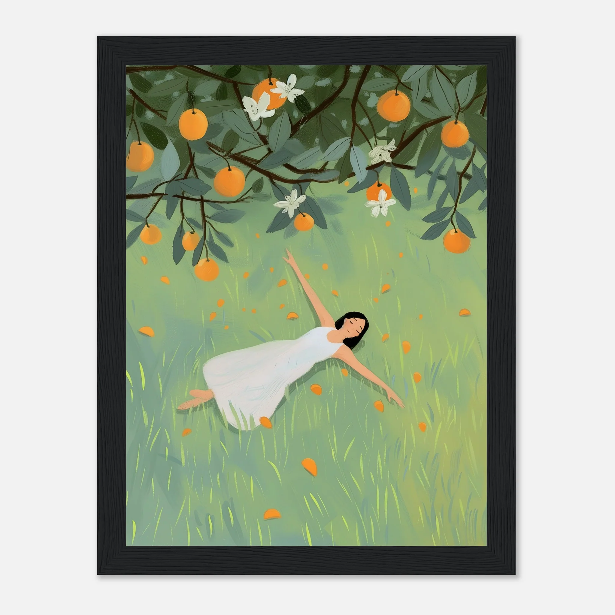 Woman Laying in Grass Field – Poster - Image 27