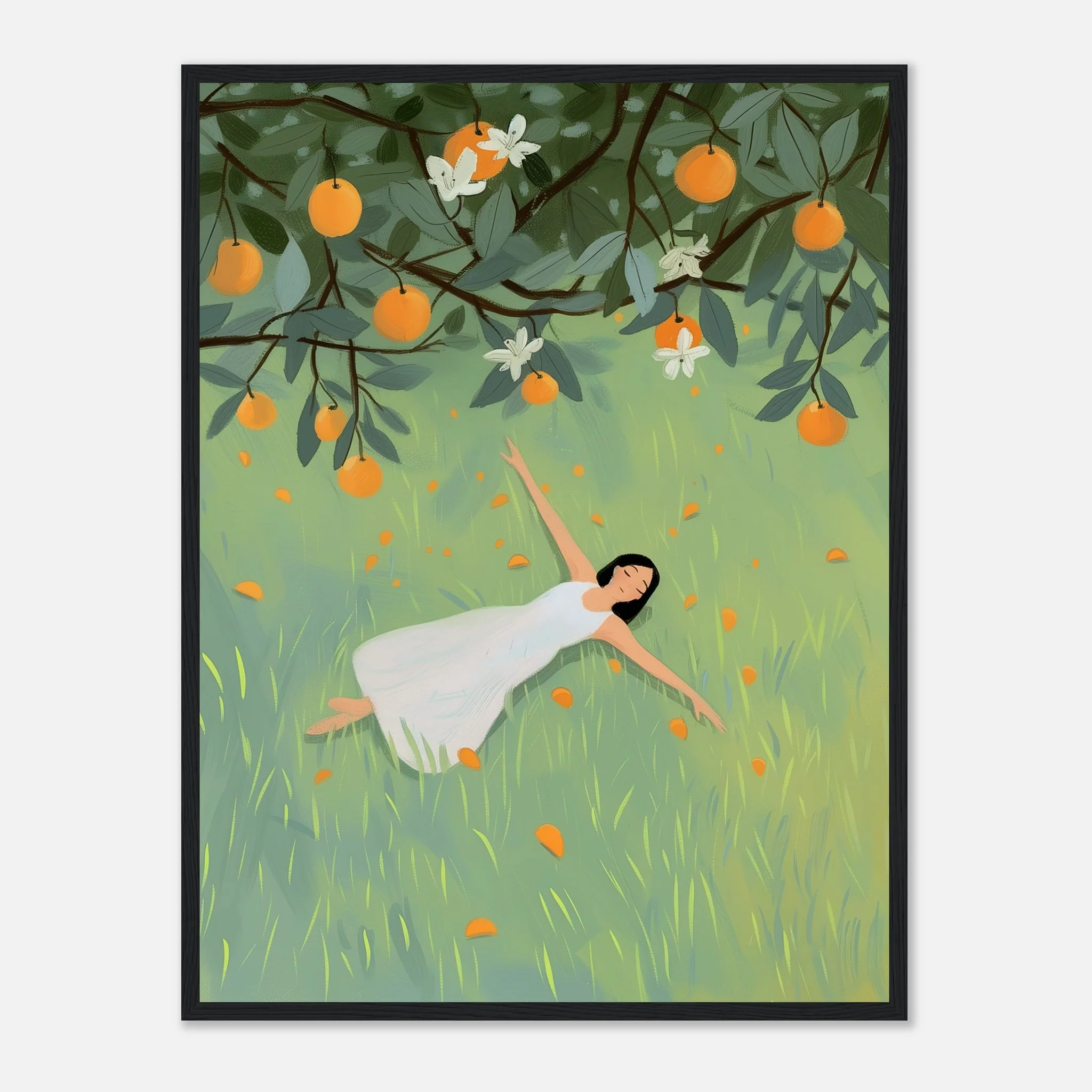 Woman Laying in Grass Field – Poster - Image 28