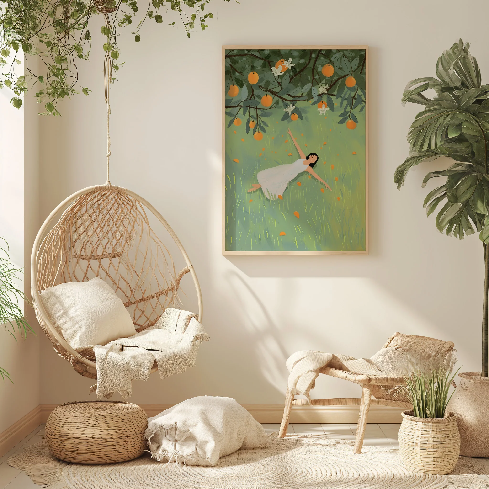 Woman Laying in Grass Field – Poster - Image 3