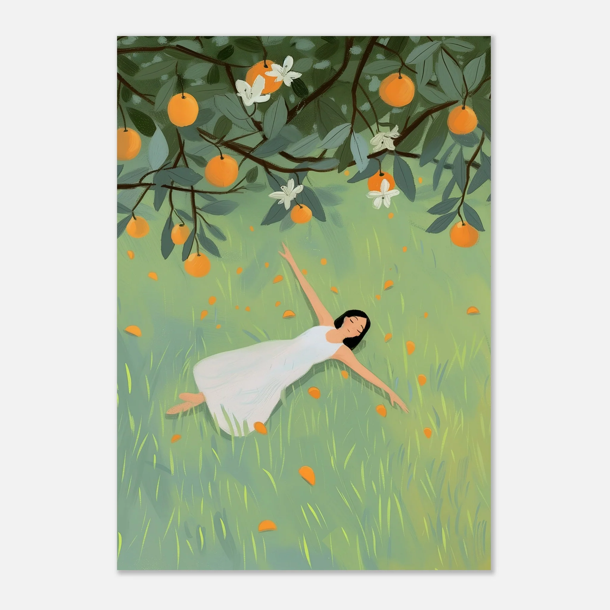 Woman Laying in Grass Field – Poster - Image 6