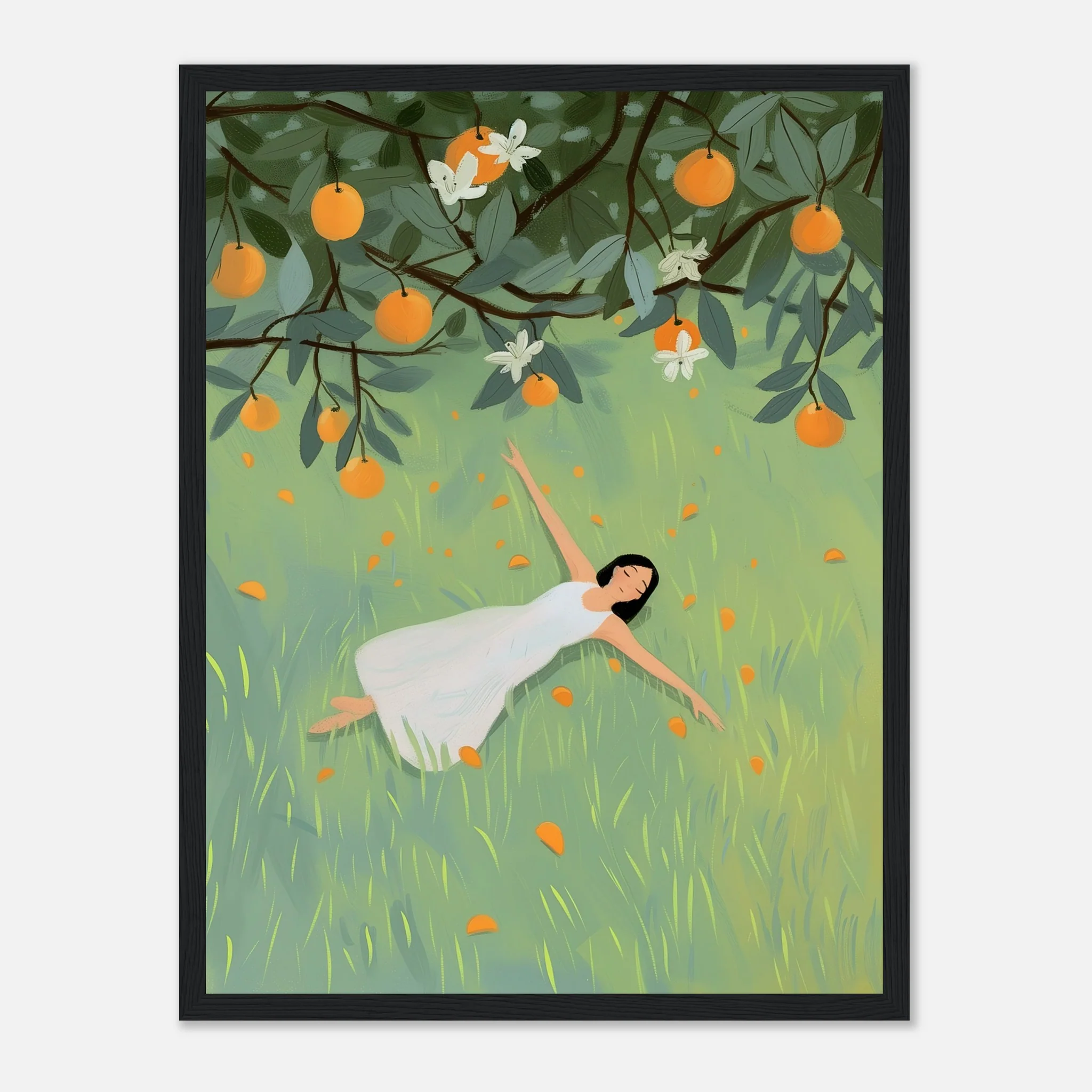 Woman Laying in Grass Field – Poster - Image 8