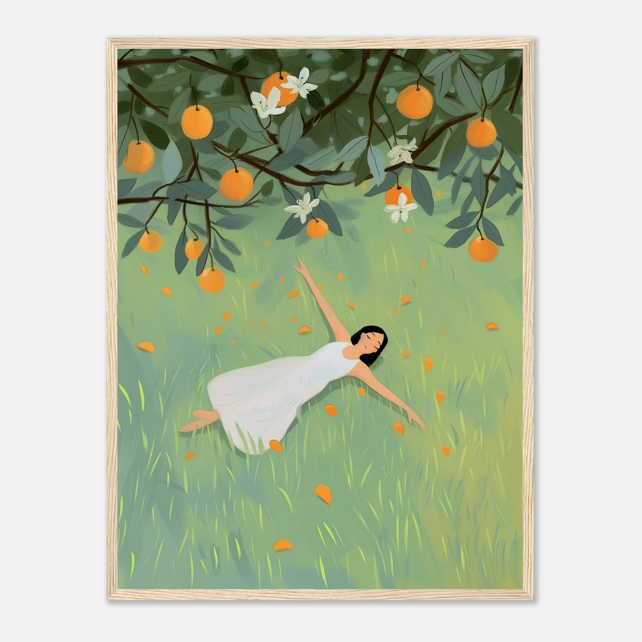 Woman Laying in Grass Field – Poster - Image 9