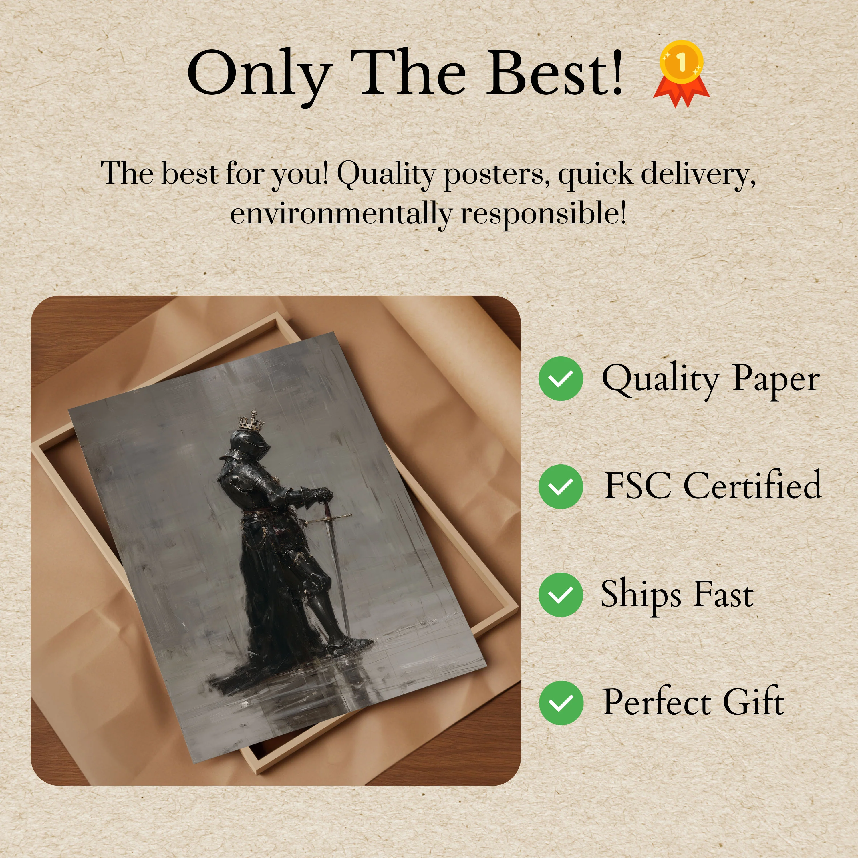 Wounded Dark Knight Medieval Poster - Image 3