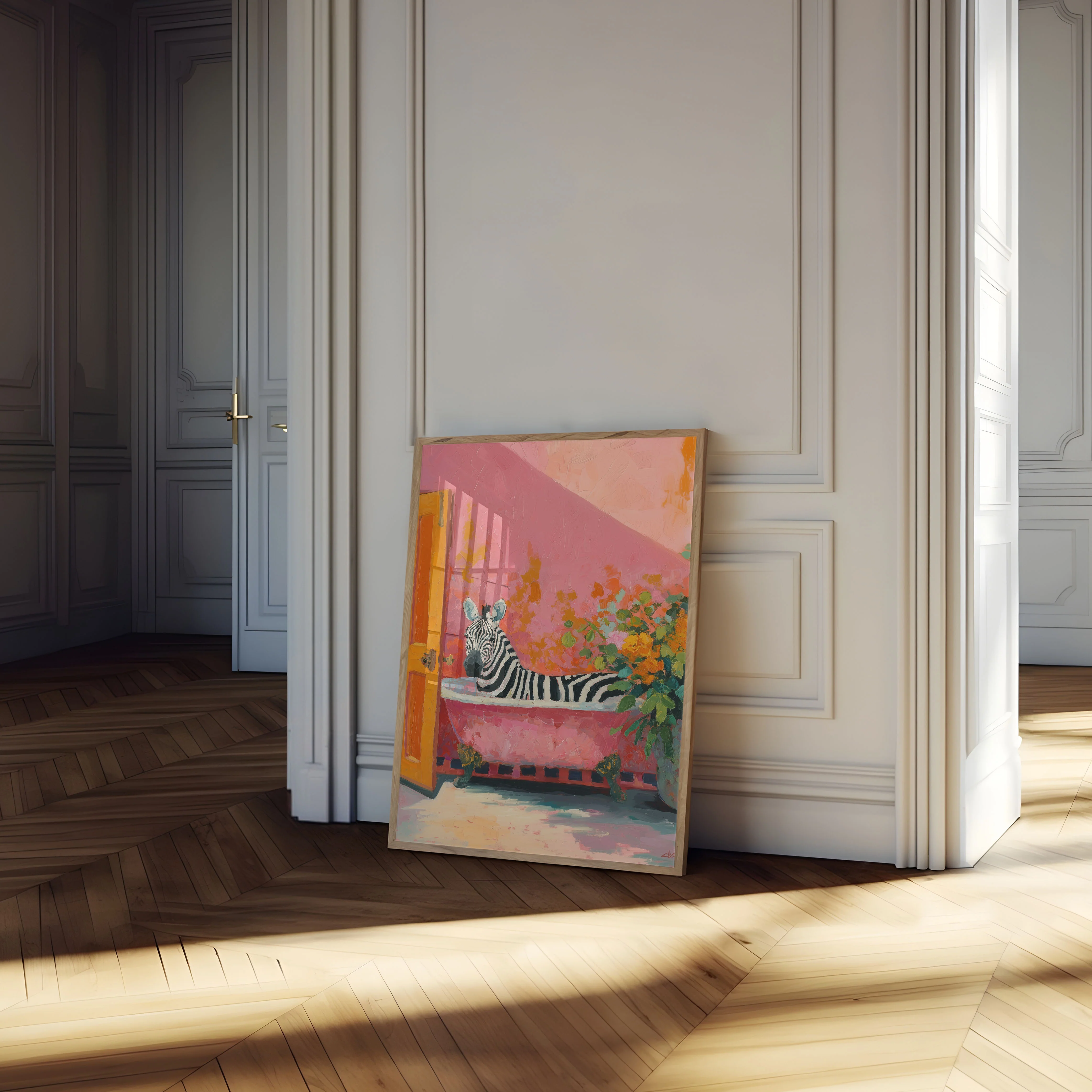 Zebra Bath Time Art Poster - Image 4