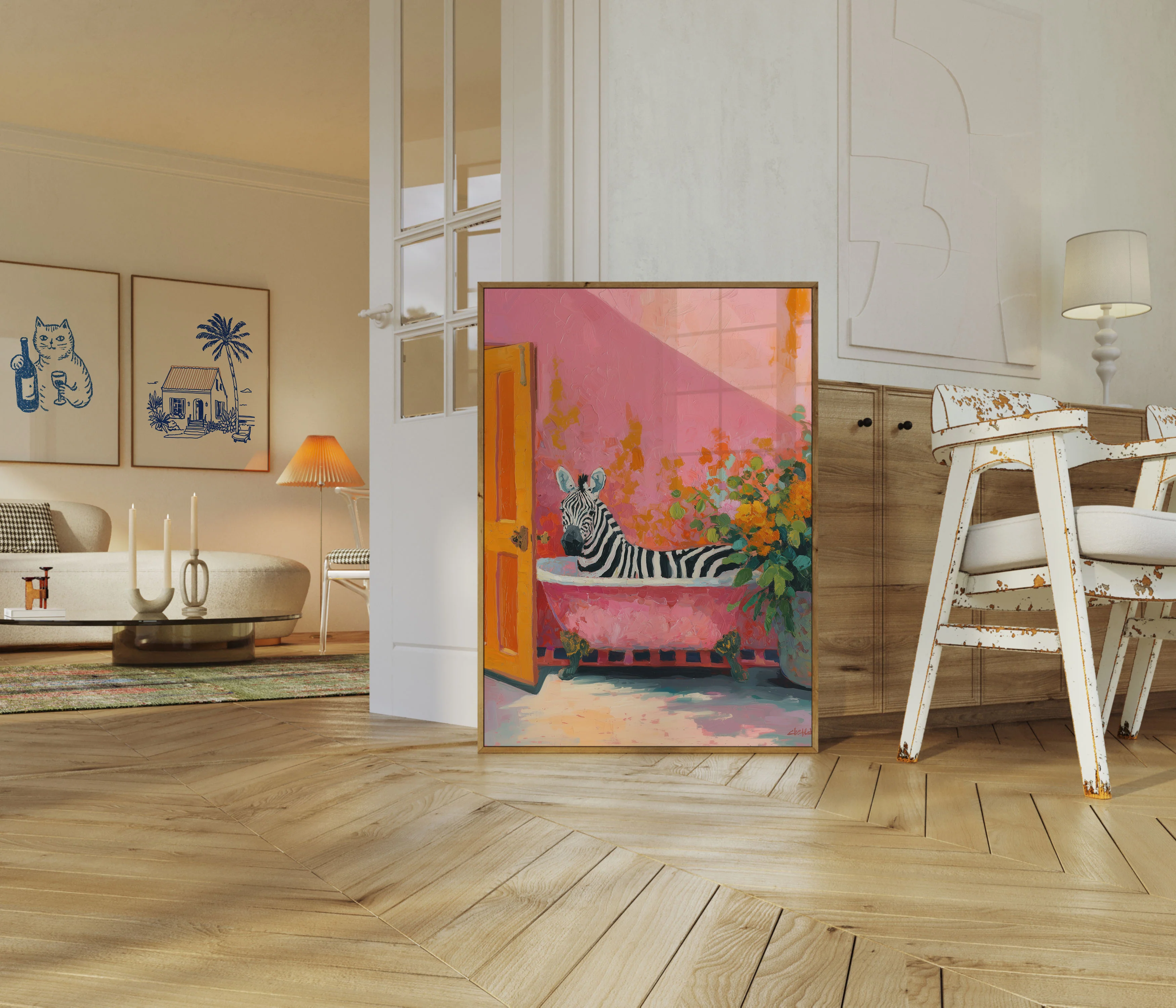 Zebra Bath Time Art Poster - Image 5